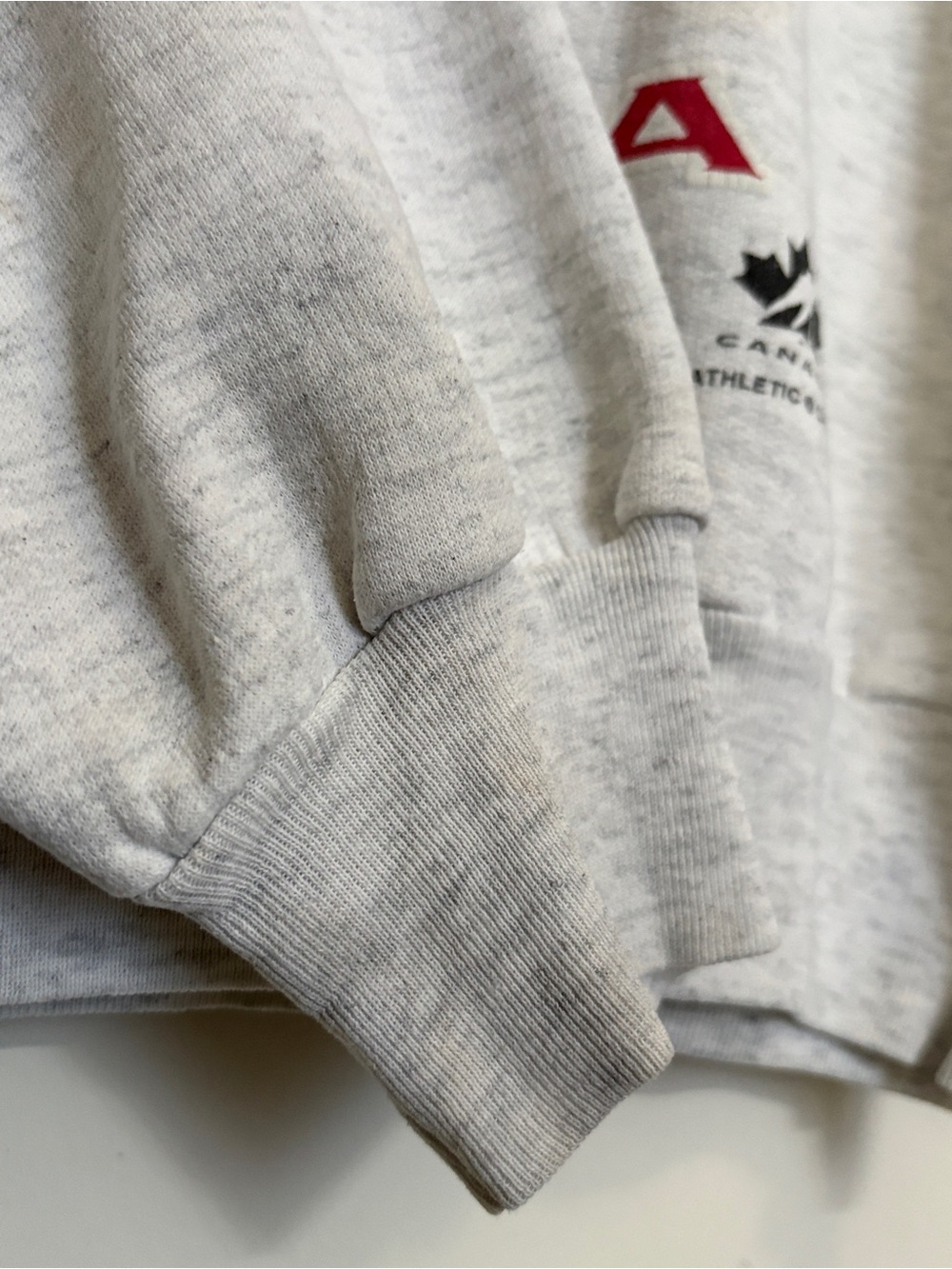 Vintage 90s Bulletin Athletic Team Canada Hockey Crewneck Sweatshirt Large Grey - Picture 10 of 13